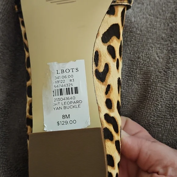 Size 8 Talbots Leopard Print Ryan Buckle Calf‎ Hair  Women's Loafers - Picture 6 of 6